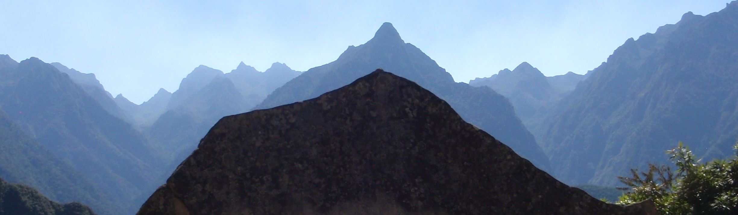 Mountain ridge silhouette at Machu, Picchu Peru, image search